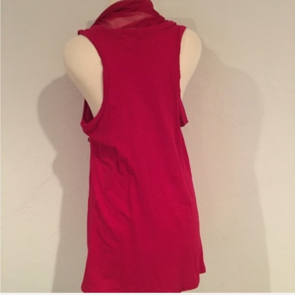 Elizabeth and James Magenta Cotton and Chiffon Draped Panel Blouse Medium - Picture 3 of 3